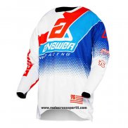 2020 Motocross Ciclismo Maglie Answer Manica Lunga Bianco Blu