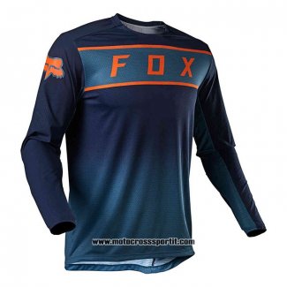 2020 Motocross Ciclismo Maglie FOX Manica Lunga Spento Blu