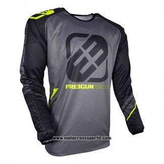 2020 Motocross Ciclismo Maglie Freegun Manica Lunga Grigio