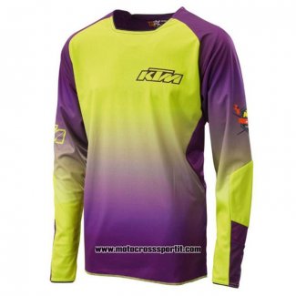 2020 Motocross Ciclismo Maglie KTM Manica Lunga Giallo Viola