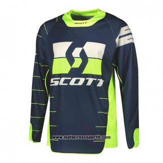 2020 Motocross Ciclismo Maglie Scott Manica Lunga Spento Blu