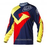 2020 Motocross Ciclismo Maglie TLD Manica Lunga Scuro Blu Giallo