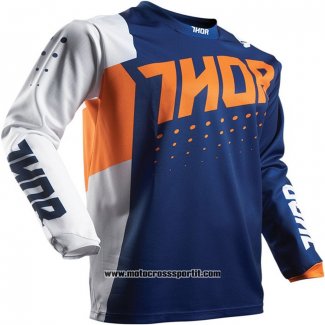 2020 Motocross Ciclismo Maglie Thor Manica Lunga Blu