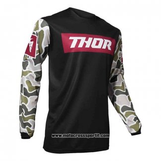 2020 Motocross Ciclismo Maglie Thor Manica Lunga Nero