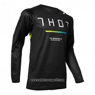 2020 Motocross Ciclismo Maglie Thor Manica Lunga Nero