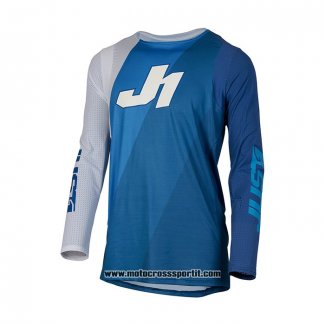 2021 Just 1 Motocross Ciclismo Maglie Manica Lunga Blu Bianco