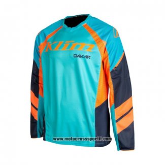 2021 Klim Motocross Ciclismo Maglie Manica Lunga Azzurro Arancione