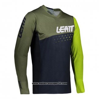 2021 Motocross Ciclismo Maglie Leatt Manica Lunga Verde