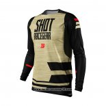 2021 Shot Motocross Ciclismo Maglie Manica Lunga Marrone Nero